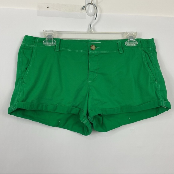 Abercrombie & Fitch Low Rise Green Y2K Shorts Size 8 - Picture 1 of 7